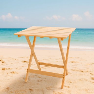 MESA DE CAMPING PLEGABLE DE BAMBOO 46×51×56 CM - 6