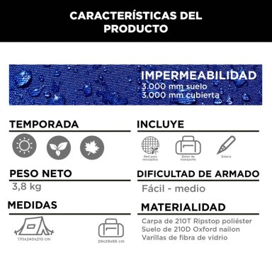 Carpa Camping Yosemite 4 Personas - 5