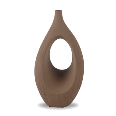 FLORERO DISEÑO CERAMICA CAFE  26CM - 1