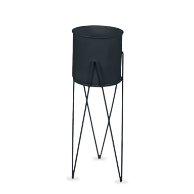 PORTA MACETERO PEDESTAL DECORATIVO NEGRO 63 CM - 1