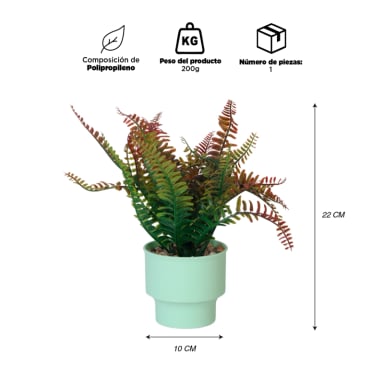 PLANTA ARTIFICIAL HELECHO 22X10 CM - 3