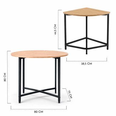 COMEDOR 4 SILLAS MESA REDONDA 80X80 INDUSTRIAL - 3