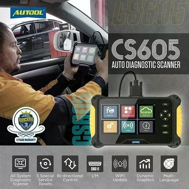 SCANNER AUTOMOTRIZ AUTOOL CS605 OBD2 MULTIMARCA ABS SAS OIL - 2