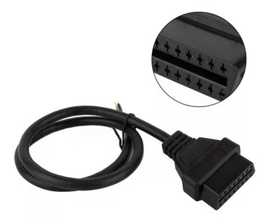 CABLE HEMBRA OBD2 16 PINES SCANNER AUTOMOTRIZ 30CM - 1