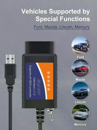 SCANNER AUTOMOTRIZ ELM 327 OBD2 CHIP FORD FORSCAN USB - 2