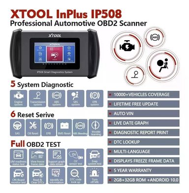 SCANNER AUTOMOTRIZ XTOOL INPLUS IP508 - SERVICIOS 6 RESETEOS - 3