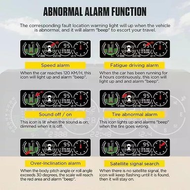 MEDIDOR DE PENDIENTE AUTOOL GPS TPMS X91 HUD 3 EN 1 - 6