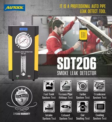 DETECTOR AUTOOL FUGAS DE HUMO SDT206 / NUEVA VERSIÓN - 2
