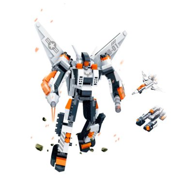 SET DE BLOQUES ROBOT MERCH II NARANJO 3 EN 1 215 PIEZAS BANBAO - 2