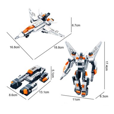 SET DE BLOQUES ROBOT MERCH II NARANJO 3 EN 1 215 PIEZAS BANBAO - 4
