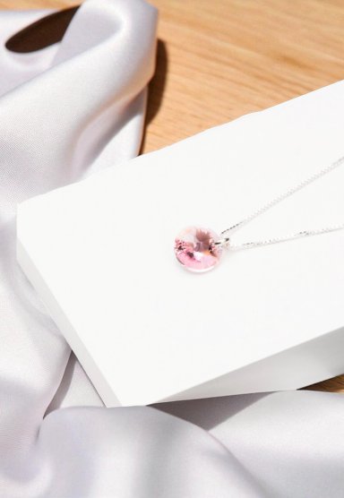 Collar Punto de Luz Plata 925 con cristales de Swarovski® Light Rose - 2