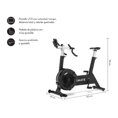 BICICLETA ESTÁTICA ULTIMATE FITNESS AB CAPACIDAD 160 KG AIR BIKE - 2