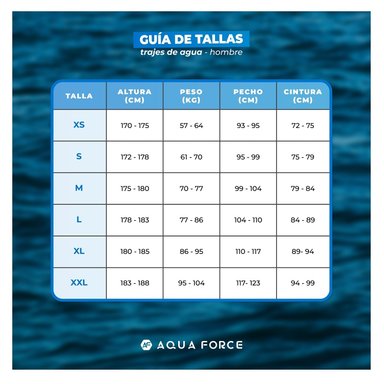 TRAJE DE AGUA ESQUÍ ACUÁTICO 2 MM HOMBRE AQUA FORCE NEOPRENO S - 7