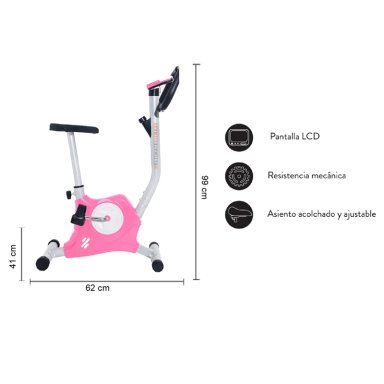 BICICLETA ESTATICA E10 ROSADA - 2