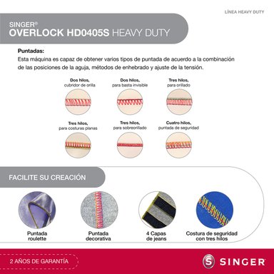 MAQUINA SINGER 1DSHD0405S MÁQUINA OVERLOCK HD0405S HEAVY DUTY - 3