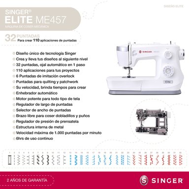 MÁQUINA DE COSER SINGER ELITE ME457 - 2