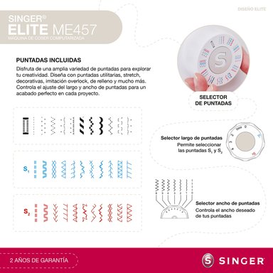 MÁQUINA DE COSER SINGER ELITE ME457 - 3