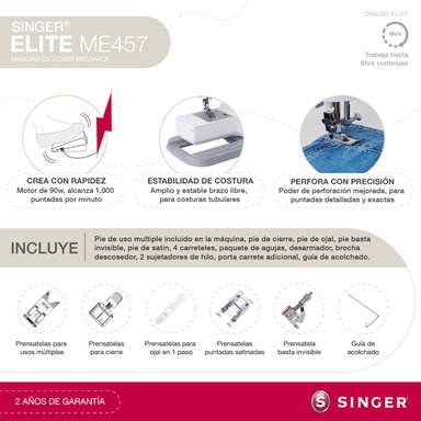 MÁQUINA DE COSER SINGER ELITE ME457 - 5