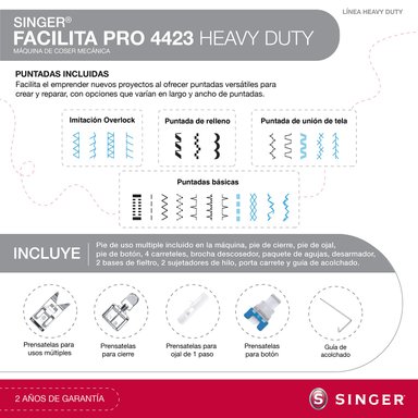 MÁQUINA DE COSER SINGER FACILITA PRO 4423 90W - 6