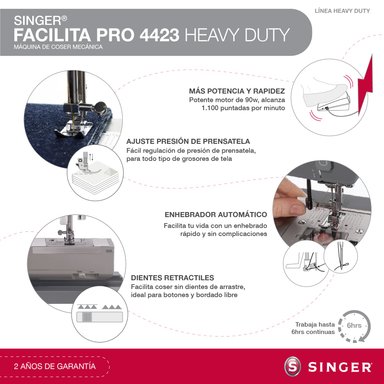 MÁQUINA DE COSER SINGER FACILITA PRO 4423 90W - 8