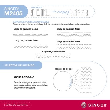 MÁQUINA DE COSER SINGER M2405 70W - 3
