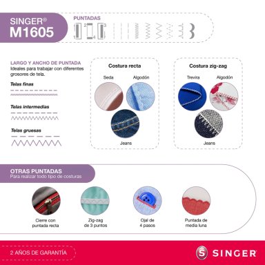 MÁQUINA DE COSER SINGER M1605 70W - 3