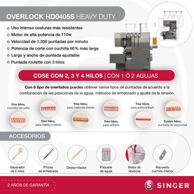COMBO SINGER HEAVY DUTY FACILITA PRO 4423 + OVERLOCK HD0405S - 4