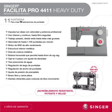 MAQUINA DE COSER SINGER FACILITA PRO 4411 90W - 4