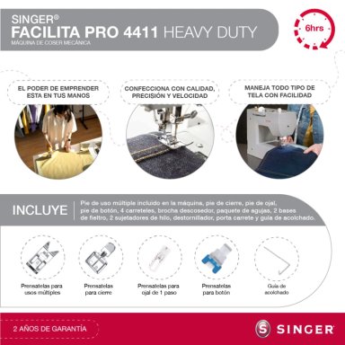 MAQUINA DE COSER SINGER FACILITA PRO 4411 90W - 6