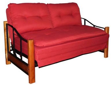 SOFA CAMA RECUTEX RANCO 2 CUERPOS ACERO ROJO - 1