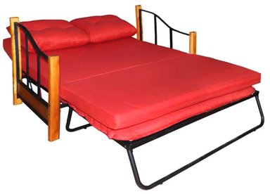 SOFA CAMA RECUTEX RANCO 2 CUERPOS ACERO ROJO - 2