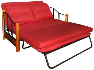 SOFA CAMA RECUTEX RANCO 2 CUERPOS ACERO ROJO - 3