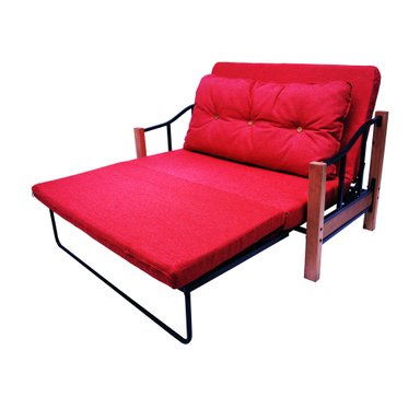 SOFA CAMA RECUTEX RANCO 2 CUERPOS ACERO ROJO - 4