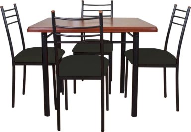 COMEDOR RANCO 4 SILLAS NEGRO - 1