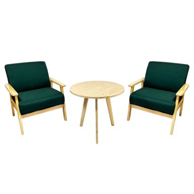 Set Poltronas + Mesa Nature Verde Esmeralda - 1