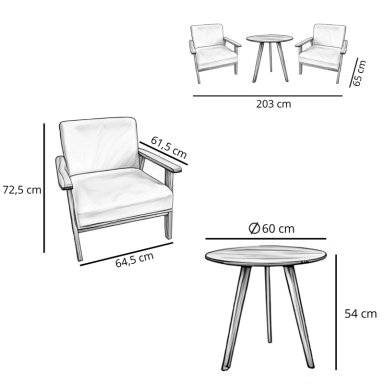 Set Poltronas + Mesa Nature Verde Esmeralda - 8