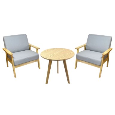 Set Poltronas + Mesa Nature Gris - 1