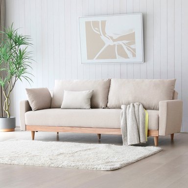 Sofá Cama Florida Marfil 3 Cuerpos - 5