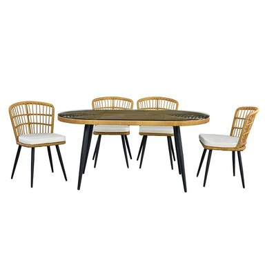 JUEGO COMEDOR DE TERRAZA LONDRES 4 PERS COJIN MARFIL - 2
