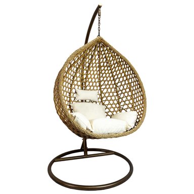 Silla Colgante Hawái M Caramelo Cojín Marfil - 1