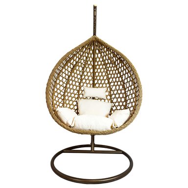 Silla Colgante Hawái M Caramelo Cojín Marfil - 2