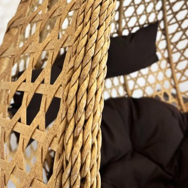 SILLA COLGANTE HAWÁI XL CARAMELO COJÍN CAFÉ - 3