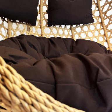 SILLA COLGANTE HAWÁI XL CARAMELO COJÍN CAFÉ - 4