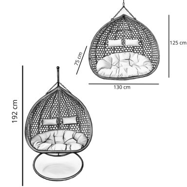 SILLA COLGANTE HAWÁI XL CARAMELO COJÍN CAFÉ - 6