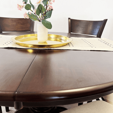 JUEGO DE COMEDOR EXTENDIBLE JULIETTE CHOCOLATE 6 SILLAS MARFIL - 6