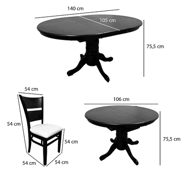 JUEGO DE COMEDOR EXTENDIBLE JULIETTE CHOCOLATE 6 SILLAS MARFIL - 9