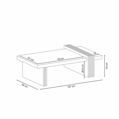 MESA DE CENTRO PRAGA FREIJO-PRETTO 107X60X33 CM - 6