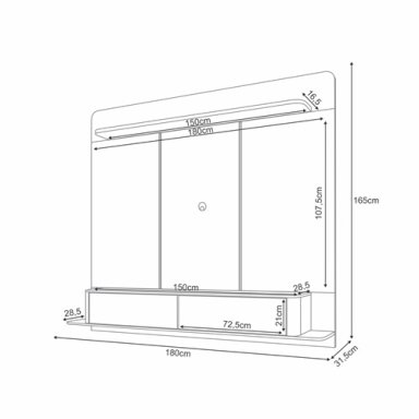 HOME PANEL PROVENZA TV 70' 1.8 OFF WHITE CINAMOMO 180 x 165 x 31.5 cm - 2