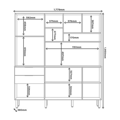 Kit Mueble de Cocina Magnolia Marrocos/ Off white 195x38x177,9 - 2