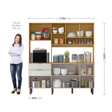 Kit Mueble de Cocina Magnolia Marrocos/ Off white 195x38x177,9 - 3